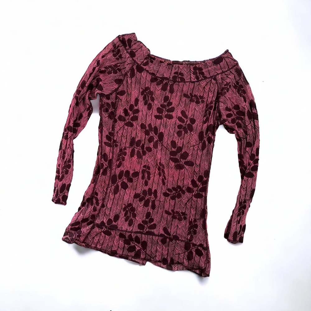 The Limited wide neck purple mesh shirt, size M